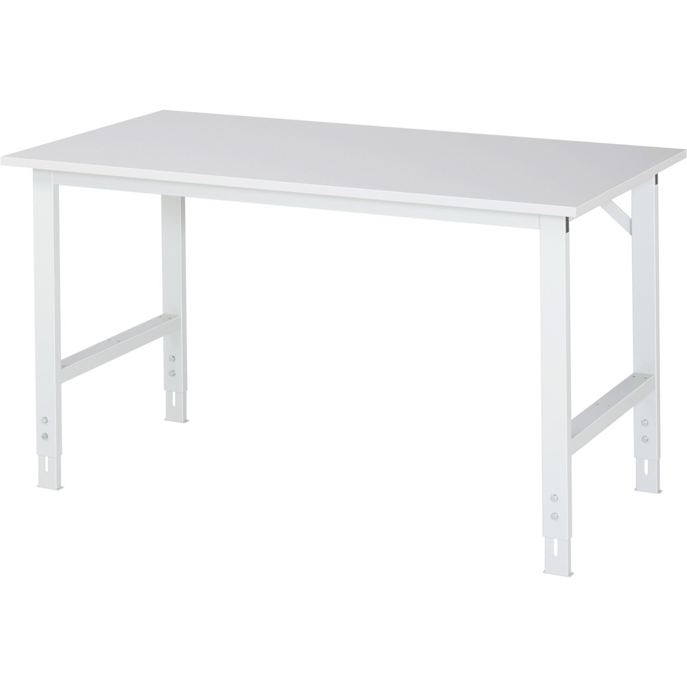 Produktabbildung: RAU höhenverstellbarer Werktisch Serie TOM, HxBxT 760-1.080 x 1.500 x 800 mm, Arbeitsplatte Melamin-Belag