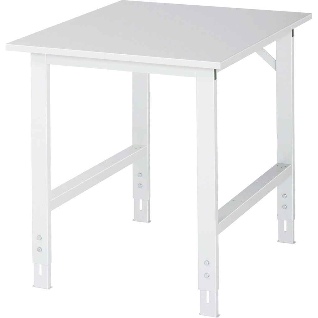 Produktabbildung: RAU höhenverstellbarer Werktisch Serie TOM, HxBxT 760-1.080 x 750 x 1.000 mm, Arbeitsplatte EGB-Melaminbelag