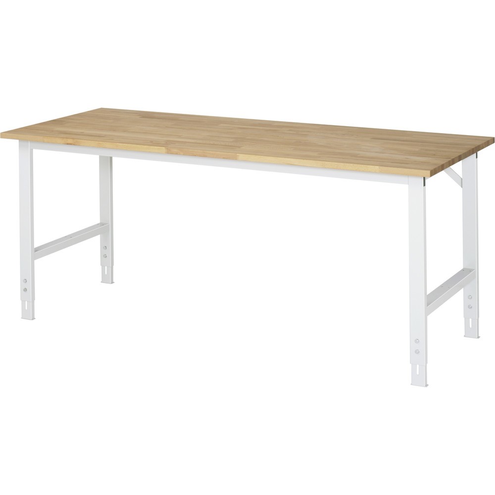 Product afbeelding: RAU in hoogte verstelbare werktafel serie TOM, h x b x d 760-1.080 x 2.000 x 800 mm, massief beuken werkblad