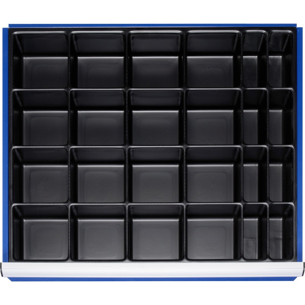 Product afbeelding: RAU indelingsset voor lade, h x b x d 90 x 680 x 560 mm, met inzetstuk voor kleine onderdelen en 24 vakken, maat XL voor fronthoogte 120-360 mm