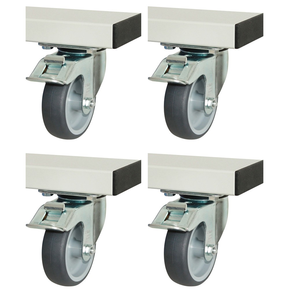 Illustration du produit: RAU Jeu de roulettes pour série adlatus 300/600, HxlxP 125 x 100 x 30 mm, 4 roues directrices avec dispositif de blocage