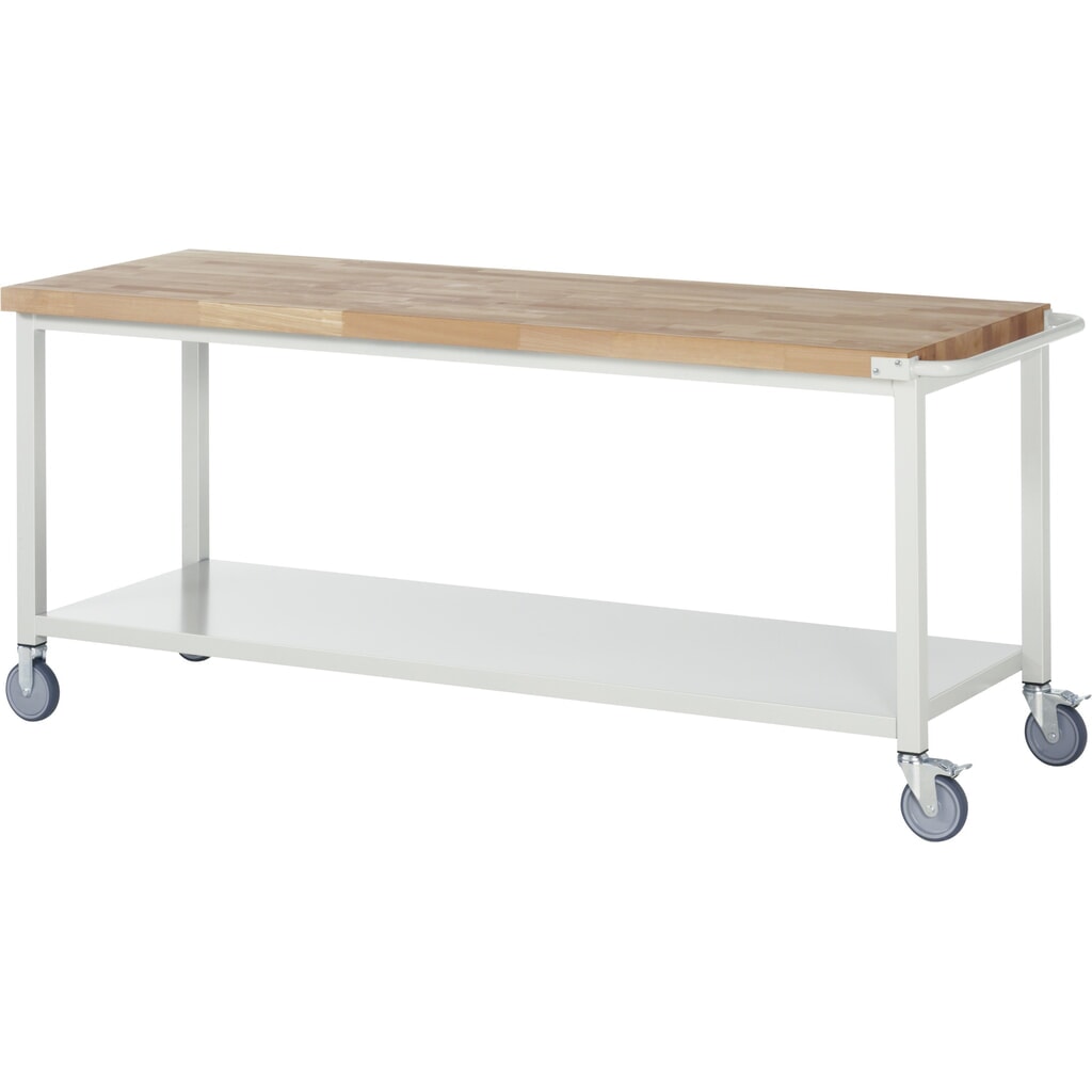 RAU mobile Werkbank Serie 8000, HxBxT 880 x 2.000 x 700 mm, Ablageboden unten Produktabbildung: RAU mobile Werkbank Serie 8000, HxBxT 880 x 2.000 x 700 mm, Ablageboden unten