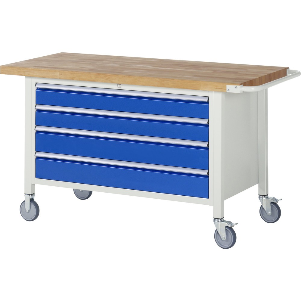Produktabbildung Nr. 1: RAU mobile Werkbank Serie 8000, HxBxT 880 x 1.500 x 700 mm, 1 Container, 4 x 100%-Auszug-Schubladen, Breite 1.055 mm