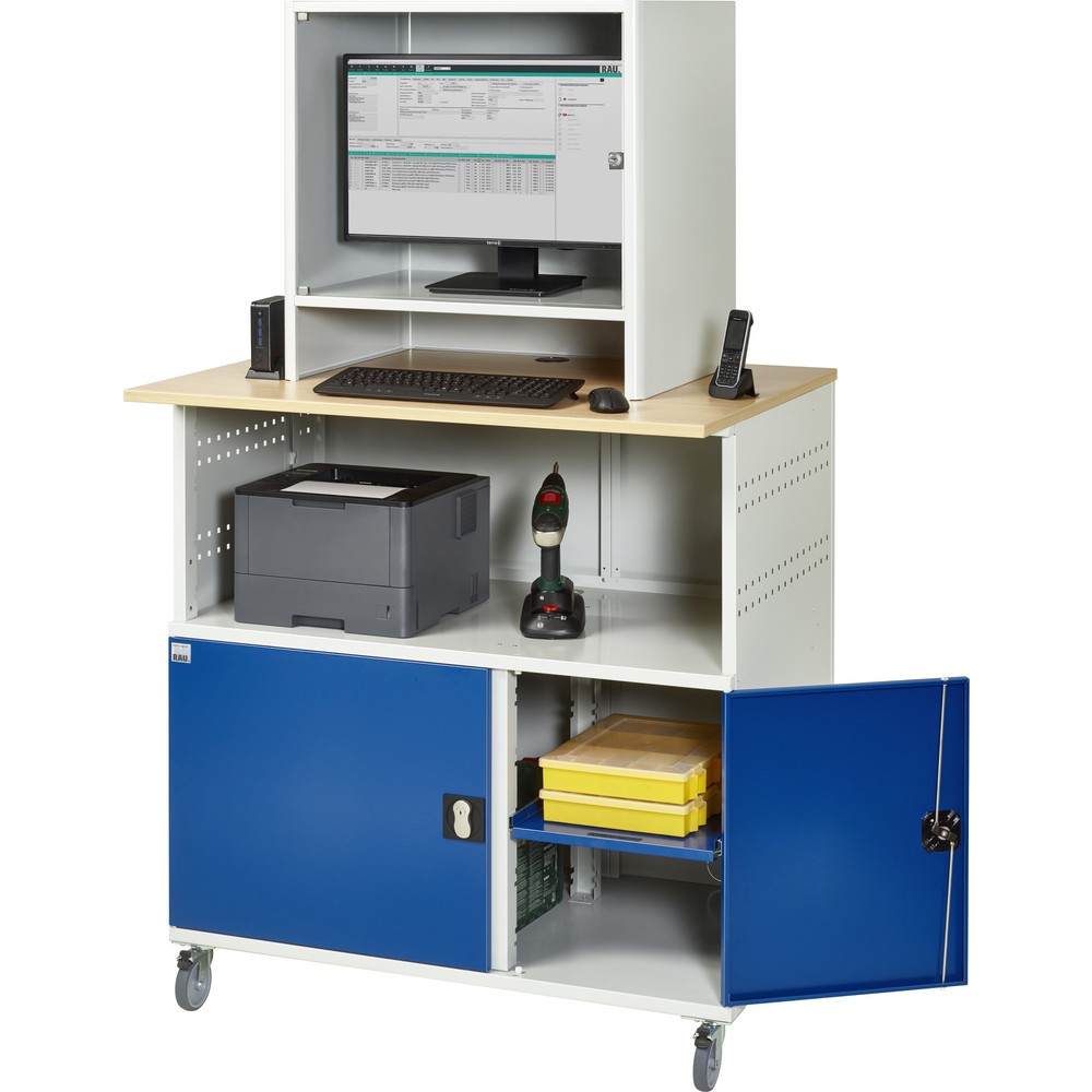 N° de l'image du produit 7 : RAU Poste informatique avec boîtier d'écran, mobile