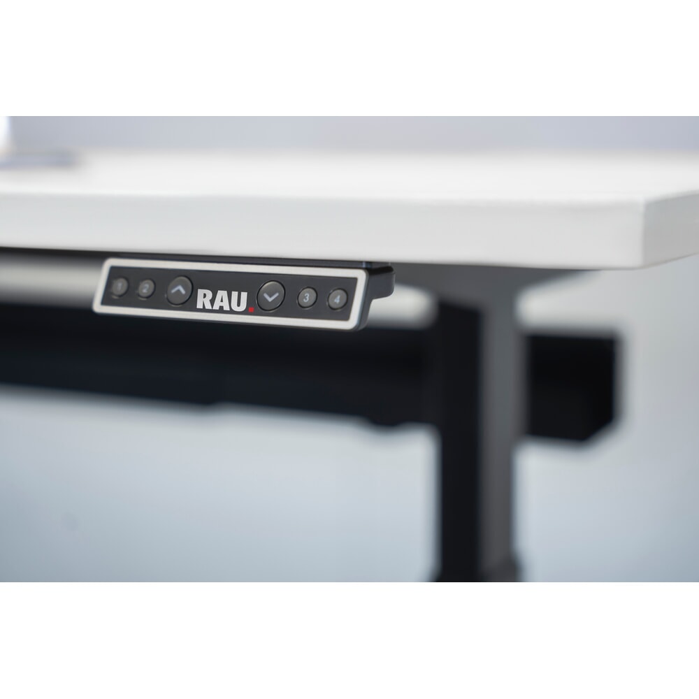 Produktabbildung Nr. 2: RAU Schreibtisch adlatus 100, elektrisch höhenverstellbar, HxBxT 650-1.300 x 1.500 x 800 mm, tiefschwarz, Melamin Arbeitsplatte