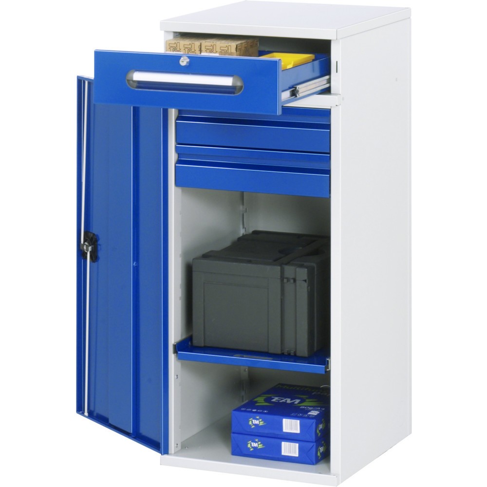 Produktabbildung Nr. 1: RAU Pultschrank, HxBxT 1.060 x 450 x 520 mm, Schubladen 2 x 80, 1 x 120 mm