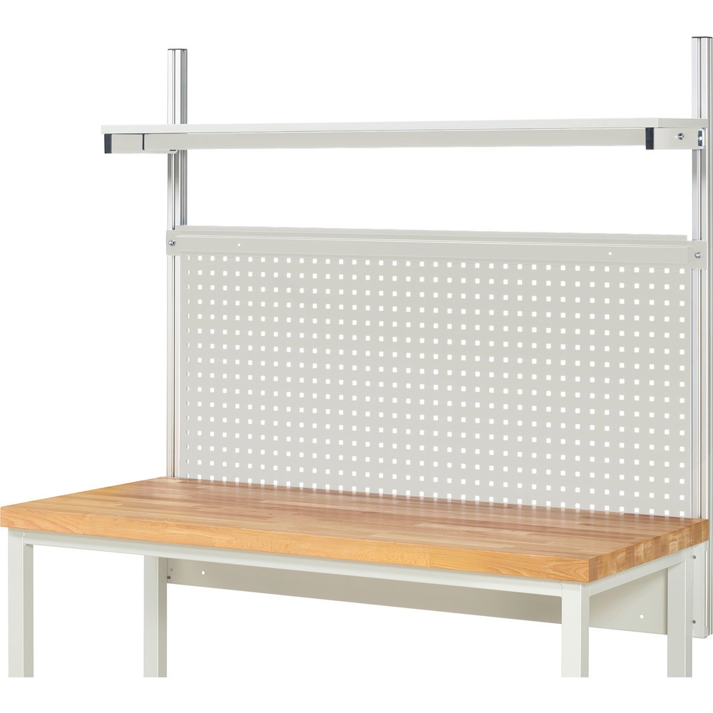 N° de l'image du produit 2 : Module d’établi RAU, haut. x larg. x prof. 1 130 x 1 500 x 350 mm, avec 1 étagère en plateau mélaminé et 1 rail de fixation, kit complet 01 pour largeur de produit 1 500 mm