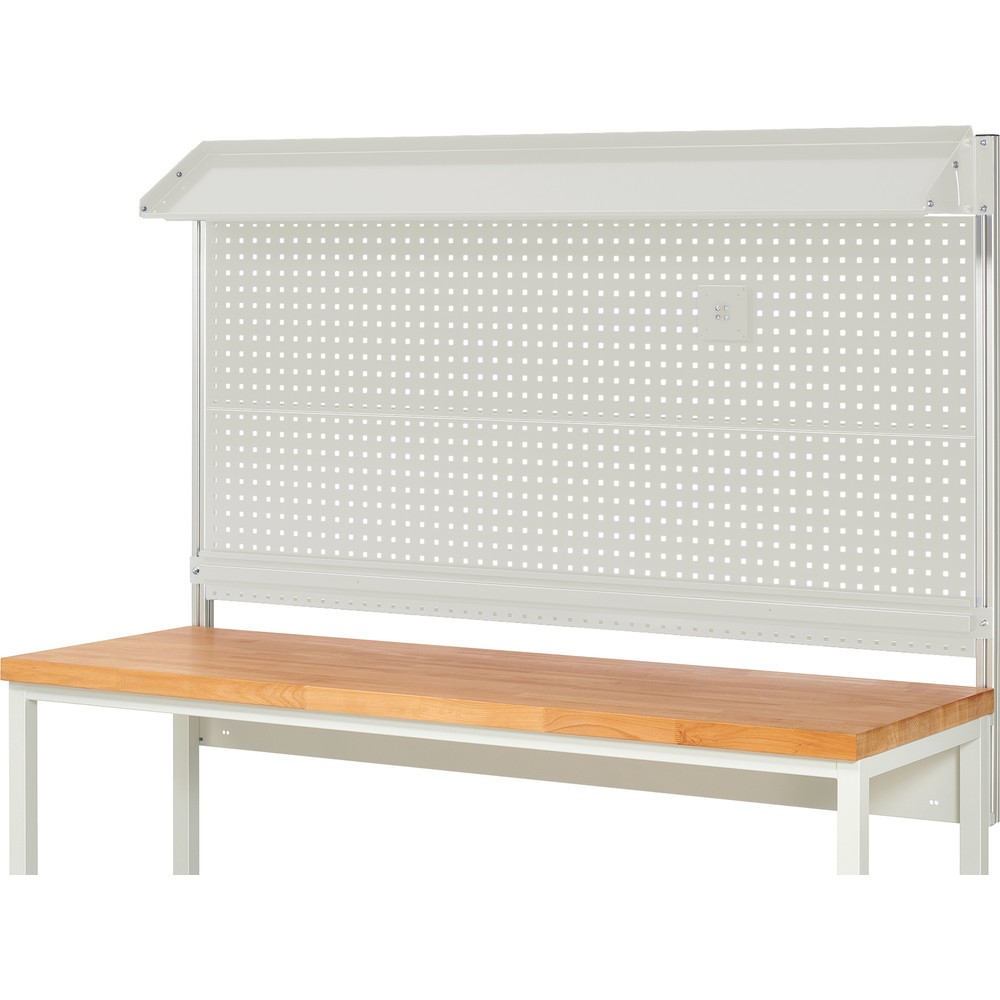 N° de l'image du produit 2 : Module d’établi RAU, haut. x larg. x prof. 1 130 x 2 000 x 350 mm, avec 1 surface métallique inclinable, 1 rail de fixation et 1 support pour écran plat, kit complet 02 pour largeur de produit 2 000 mm