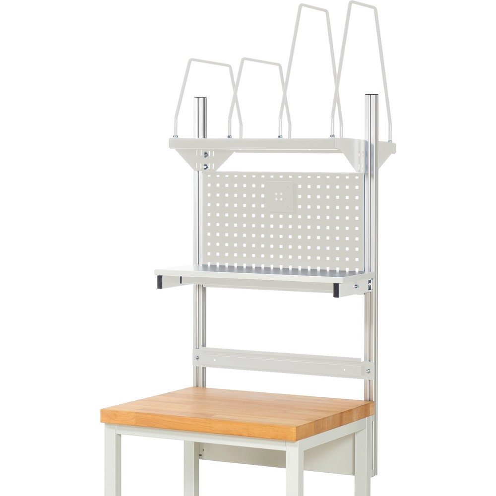 Immagine del prodotto n. 2: Struttura banco da lavoro RAU, AxLxP 1.130 x 750 x 350 mm, con 1 ripiano, 1 guida di supporto e 1 supporto per schermo piatto, set completo 03 per larghezza prodotto 750 mm