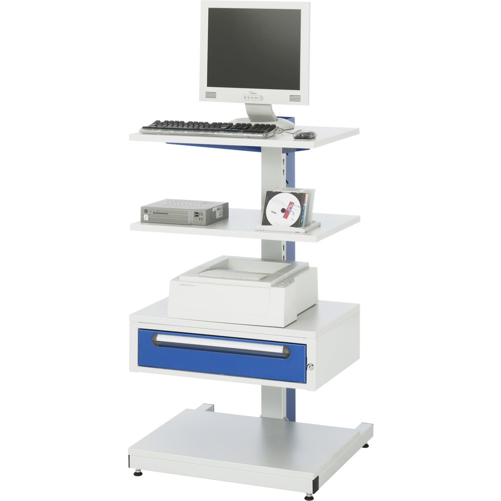 N° de l'image du produit 4 : RAU Colonne pour ordinateur, HxP : 1 140 x 650 mm, tiroir 1 x 120 mm, fixe