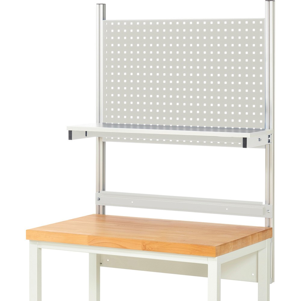 Productafbeelding nr. 2: Werkbankopbouw RAU, hxbxd 1.130 x 1.000 x 350 mm, met 1 legbord / plaat met melamineharscoating en 1 draagrail, complete set 01 voor productbreedte 1.000 mm