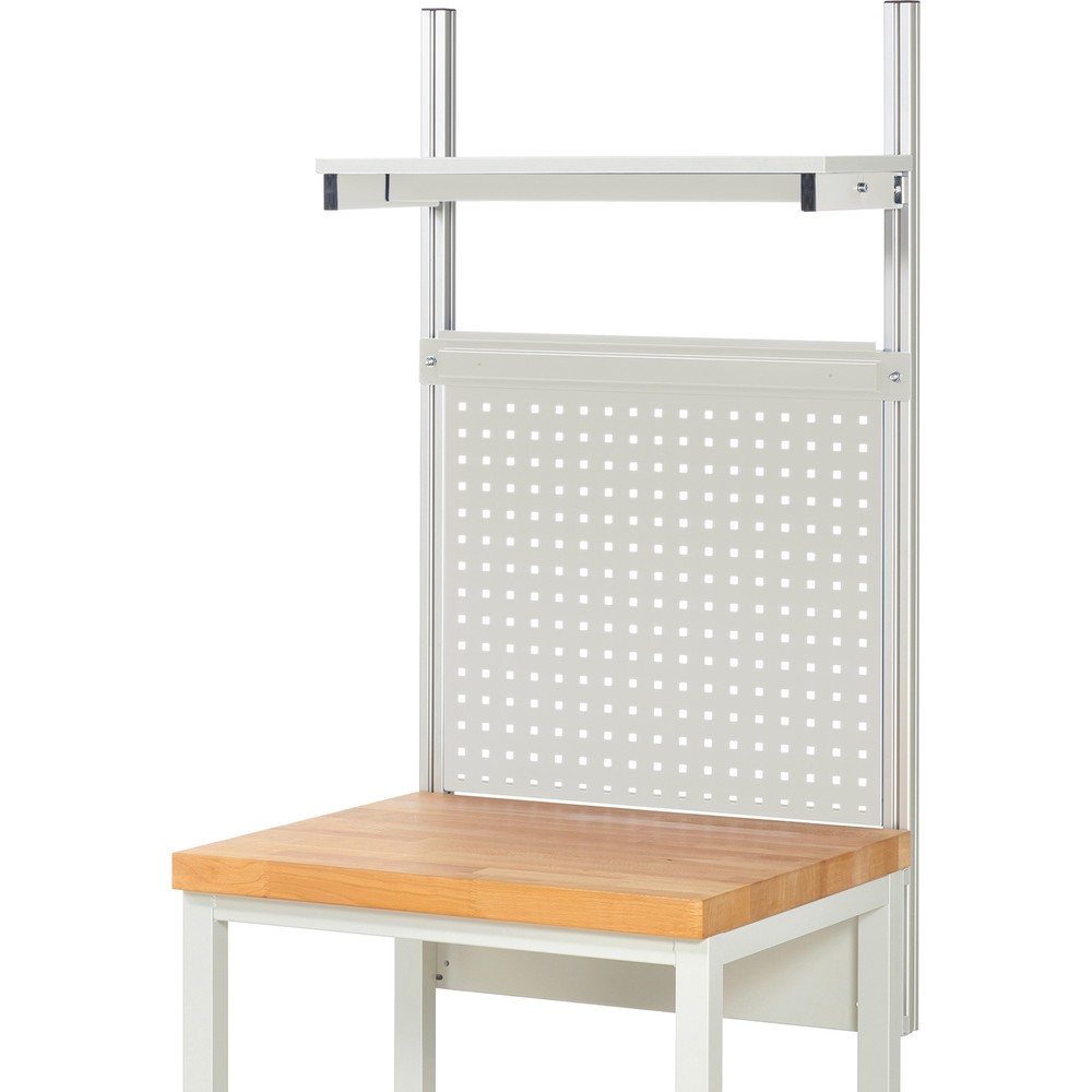 Productafbeelding nr. 2: Werkbankopbouw RAU, hxbxd 1.130 x 750 x 350 mm, met 1 legbord / plaat met melamineharscoating en 1 draagrail, complete set 01 voor productbreedte 750 mm
