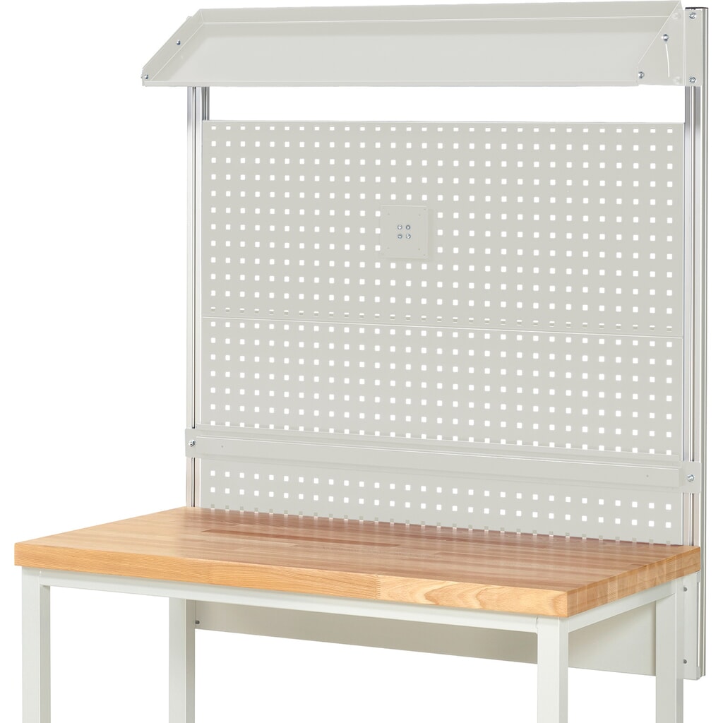 RAU Werkbank-Aufbau, HxBxT 1.130 x 1.250 x 350 mm, mit 1 neigbaren Metallablage, 1 Halteschiene und 1 Flachbildschirmhalter, Komplettset 02 für Produktbreite 1.250 mm Produktabbildung Nr. 2: RAU Werkbank-Aufbau, HxBxT 1.130 x 1.250 x 350 mm, mit 1 neigbaren Metallablage, 1 Halteschiene und 1 Flachbildschirmhalter, Komplettset 02 für Produktbreite 1.250 mm