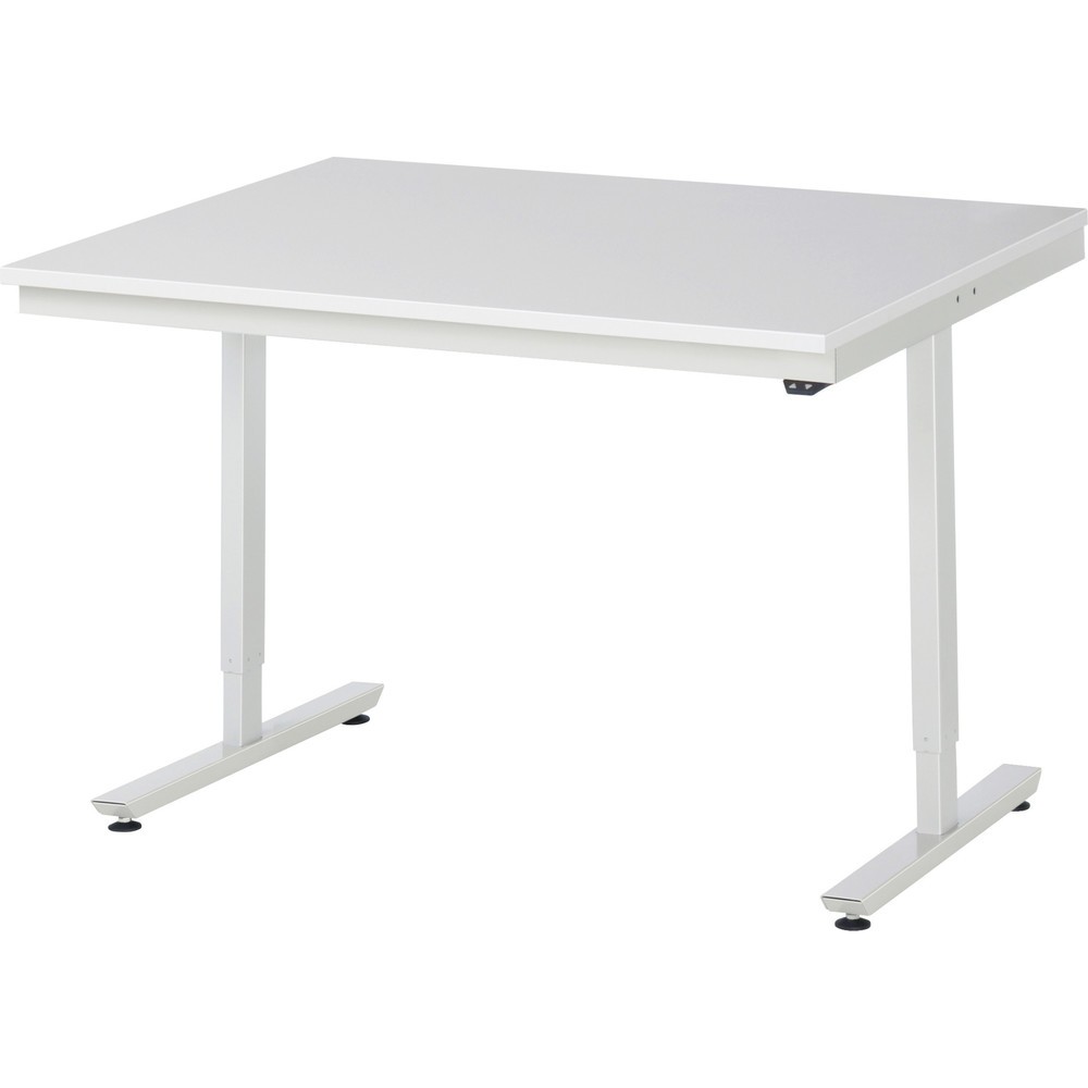 Illustration du produit: RAU Table de travail à réglage électrique de la hauteur Série adlatus 300, HxlxP 720-1 120 x 1 250 x 1 000 mm, plan de travail avec revêtement en mélamine