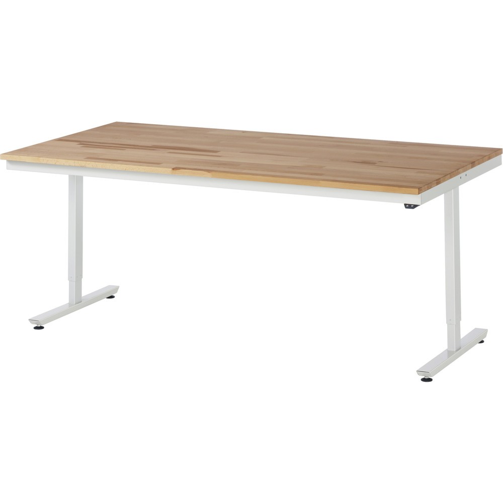Illustration du produit: RAU Table de travail à réglage électrique de la hauteur Série adlatus 300, HxlxP 720-1 120 x 2 000 x 1 000 mm, plan de travail en hêtre massif