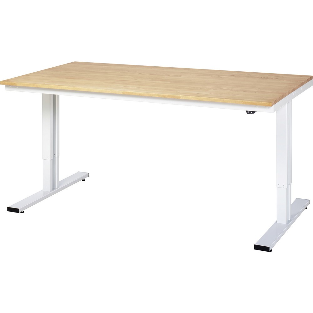 N° de l'image du produit 5 : RAU Table pour poste de travail à réglage électrique de la hauteur série adlatus 300, HxlxP 720-1 120 x 1 000 x 1 000 mm, revêtement en tôle d’acier inoxydable