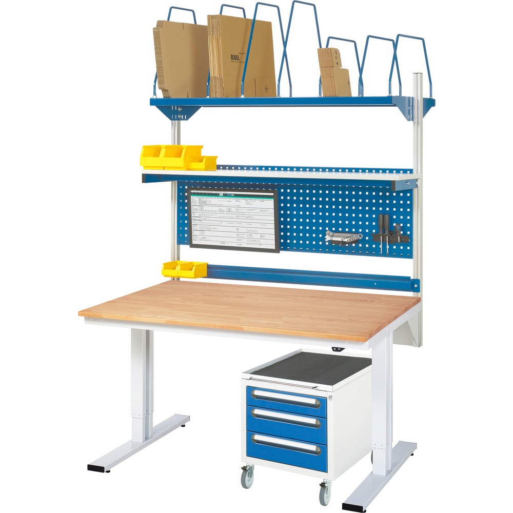 N° de l'image du produit 7 : RAU Table pour poste de travail à réglage électrique de la hauteur série adlatus 300, HxlxP 720-1 120 x 1 000 x 1 000 mm, revêtement en tôle d’acier inoxydable