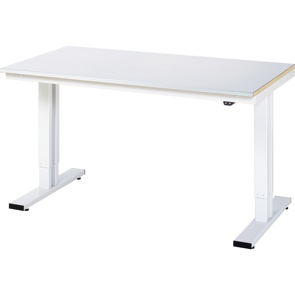 N° de l'image du produit 1 : RAU Table pour poste de travail à réglage électrique de la hauteur série adlatus 300, HxlxP 720-1 120 x 1 500 x 800 mm, revêtement en tôle d’acier