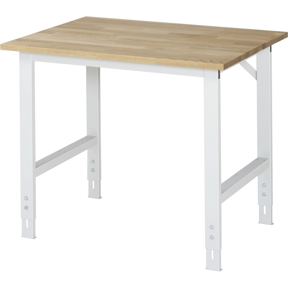 Illustration du produit: RAU Table pour poste de travail réglable en hauteur série TOM, HxlxP 760-1 080 x 1 000 x 800 mm, plan de travail en hêtre massif