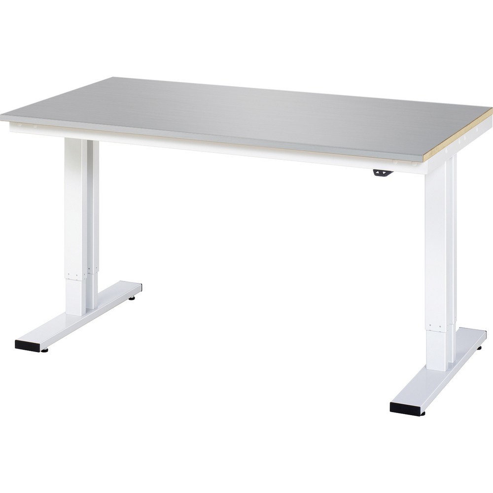 Immagine del prodotto: RAU Tavolo da lavoro regolabile in altezza elettricamente Serie adlatus 300, HxLxP 720-1.120 x 1.500 x 800 mm, piano di lavoro rivestito in lamiera d’acciaio inox