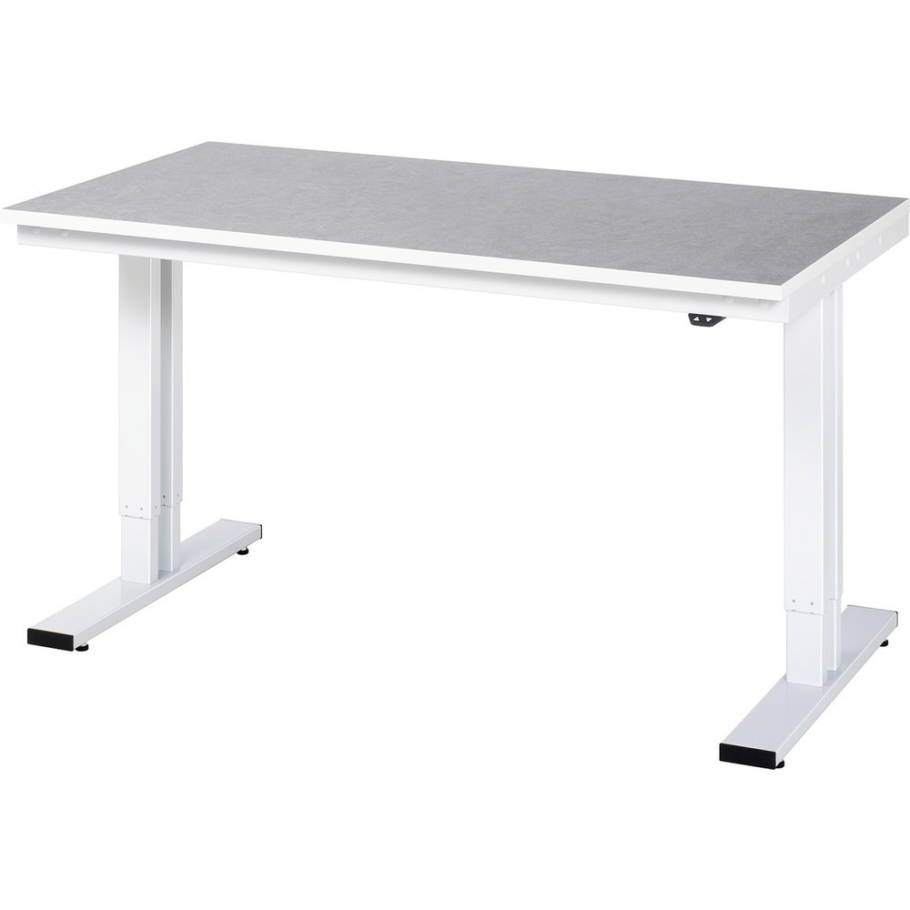 Immagine del prodotto: RAU Tavolo da lavoro regolabile in altezza elettricamente Serie adlatus 300, HxLxP 720-1.120 x 1.500 x 800 mm, piano di lavoro in linoleum/con rivestimento universale