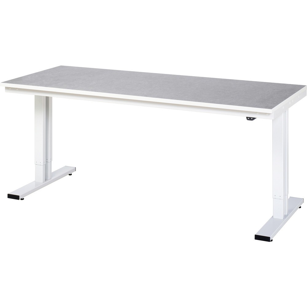 Immagine del prodotto: RAU Tavolo da lavoro regolabile in altezza elettricamente Serie adlatus 300, HxLxP 720-1.120 x 2.000 x 800 mm, piano di lavoro in linoleum/con rivestimento universale