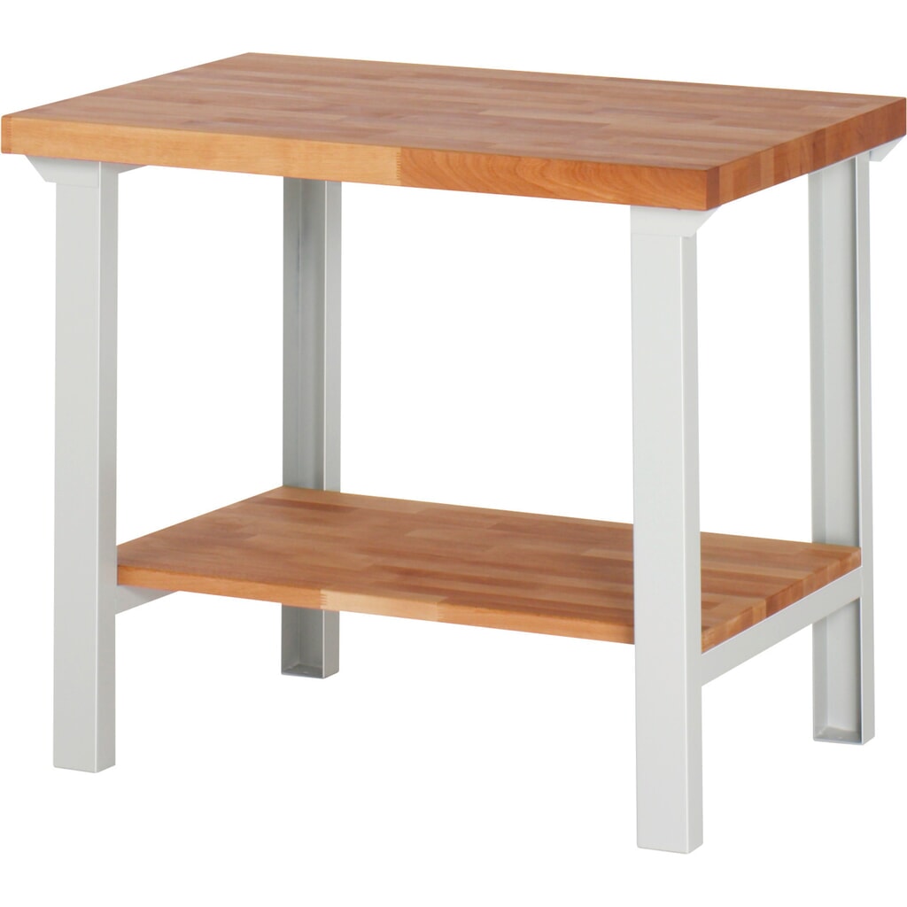 Produktabbildung: RAU Werkbank Serie 7000, 1 Buche-Massiv-Ablageboden, HxBxT 840 x 1.000 x 700 mm