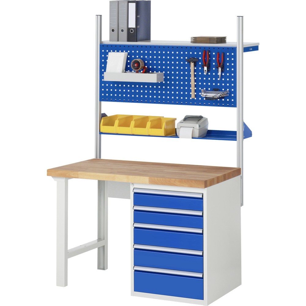 Produktabbildung Nr. 5: RAU Werkbank Serie 7000, 1 Container, HxBxT 840 x 1.250 x 900 mm, 6 x 90%-Auszug-Schubladen 6 x 120 mm, Schubladen-TK 100 kg