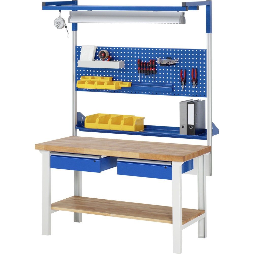 Produktabbildung Nr. 6: RAU Werkbank Serie 7000, HxBxT 790-1.140 x 1.500 x 700 mm, 2 Schubladen, ErgoScript