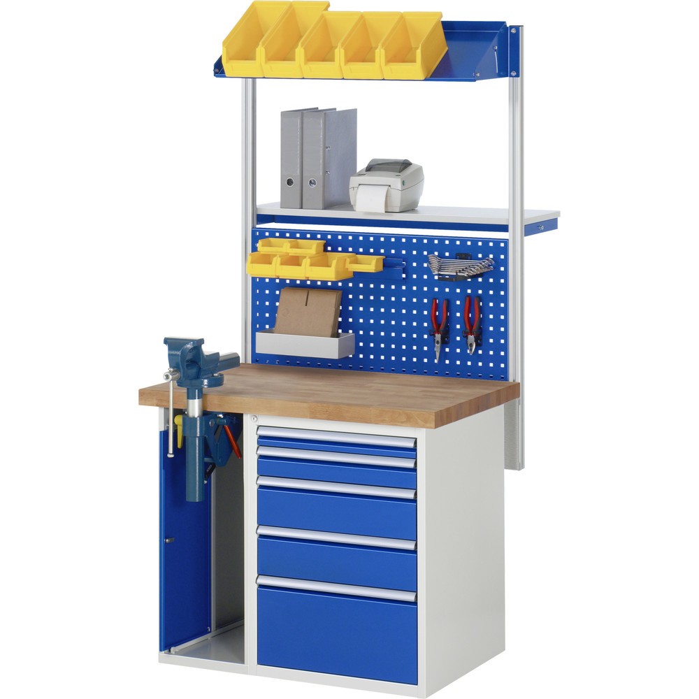 Produktabbildung Nr. 4: RAU Werkbank Serie 7000, 2 Container, HxBxT 840 x 1.000 x 700 mm, 5 Schubladen 1 x 60 mm, 1 x 90 mm, 2 x 150 mm, 1 x 270 mm