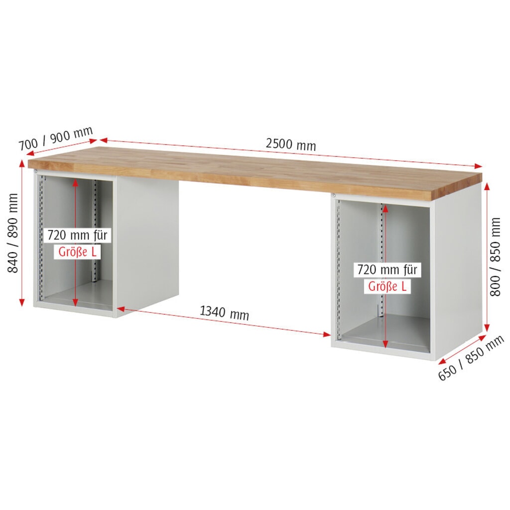 RAU Werkbank Serie 7000, 2 Container, HxBxT 840 x 2.500 x 900 mm, 12 x 100%-Auszug-Schubladen 3 x 60 mm, 3 x 90 mm, 1 x 120 mm, 1 x 150 mm, 4 x 180 mm Produktabbildung Nr. 7: RAU Werkbank Serie 7000, 2 Container, HxBxT 840 x 2.500 x 900 mm, 12 x 100%-Auszug-Schubladen 3 x 60 mm, 3 x 90 mm, 1 x 120 mm, 1 x 150 mm, 4 x 180 mm