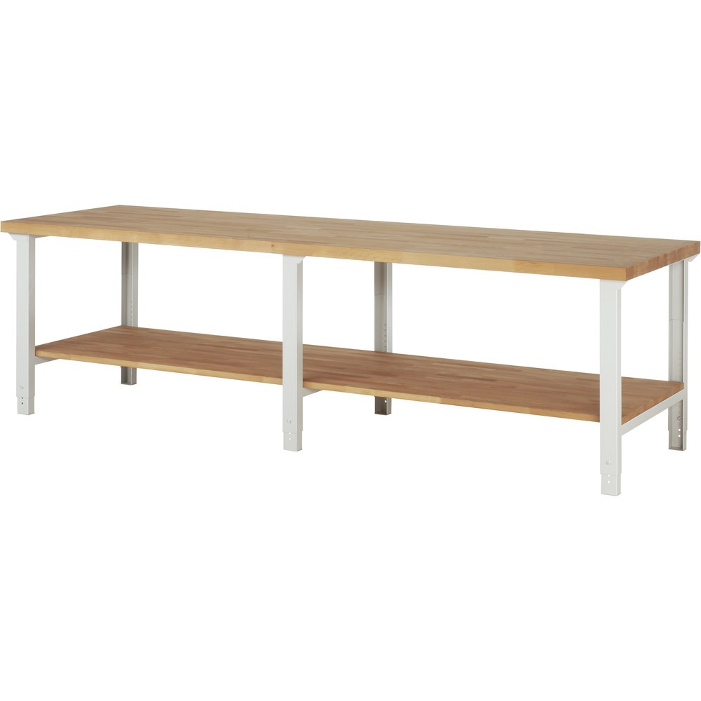 Product afbeelding: RAU werkbank serie 7000, h x b x d 790-1.140 x 3.000 x 900 mm, legbord onderaan
