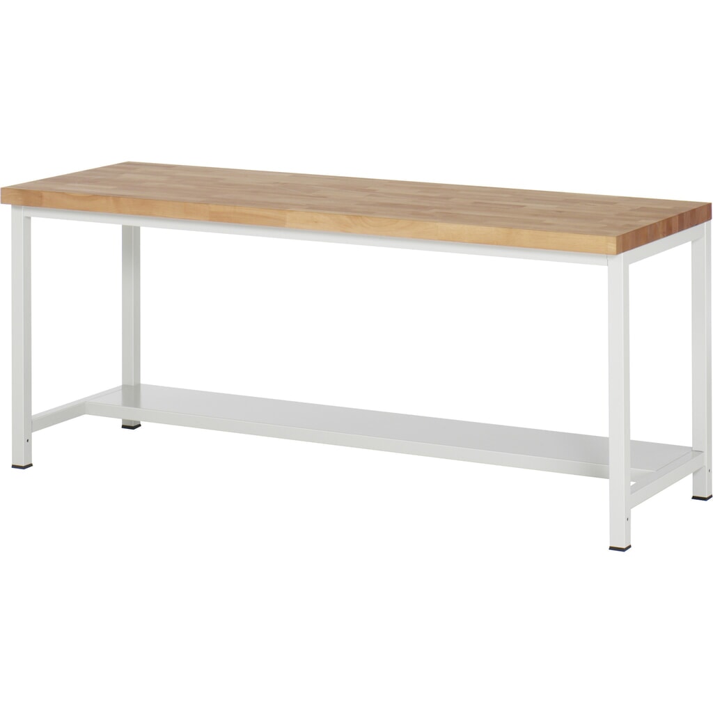 Produktabbildung: RAU Schwerlastwerkbank Serie 8000, 1 Ablageboden Tiefe 320 mm, HxBxT 840-1040 mm x 2000 mm x 700 mm