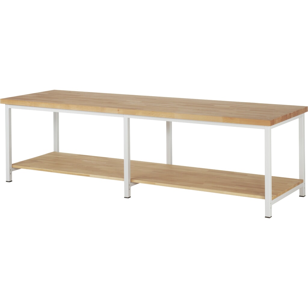 RAU Werkbank Serie 8000, HxBxT 840-1.040 x 3.000 x 900 mm, Ablageboden unten Produktabbildung: RAU Werkbank Serie 8000, HxBxT 840-1.040 x 3.000 x 900 mm, Ablageboden unten