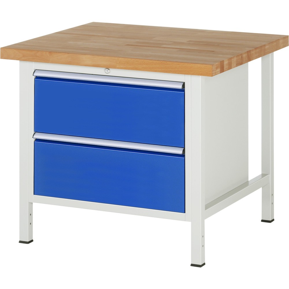 Produktabbildung Nr. 1: RAU Werkbank Serie 8000, HxBxT 840-1.040 x 1.000 x 900 mm, 2 x 90%-Auszug-Schubladen 2 x 270 mm, Schubladen-TK 75 kg