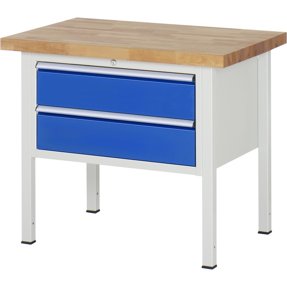 Produktabbildung Nr. 1: RAU Werkbank Serie 8000, HxBxT 840 x 1.000 x 700 mm, 2 x 90%-Auszug-Schubladen 2 x 180 mm, Schubladen-TK 75 kg