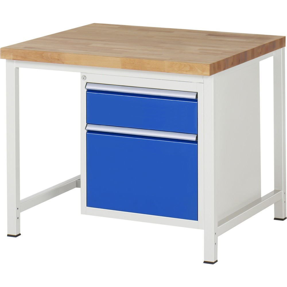 Produktabbildung Nr. 1: RAU Werkbank Serie 8000, HxBxT 840 x 1.000 x 900 mm, 2 x 100%-Auszug-Schubladen 1 x 180, 1 x 360 mm, Schubladen-TK 100 kg