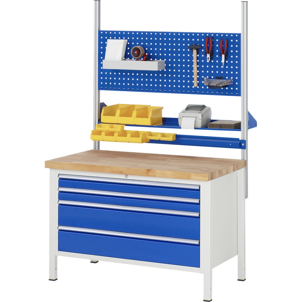 Produktabbildung Nr. 3: RAU Werkbank Serie 8000, HxBxT 840 x 1.250 x 700 mm, 4 x 100%-Auszug-Schubladen 4 x 90 mm, Schubladen-TK 50 kg