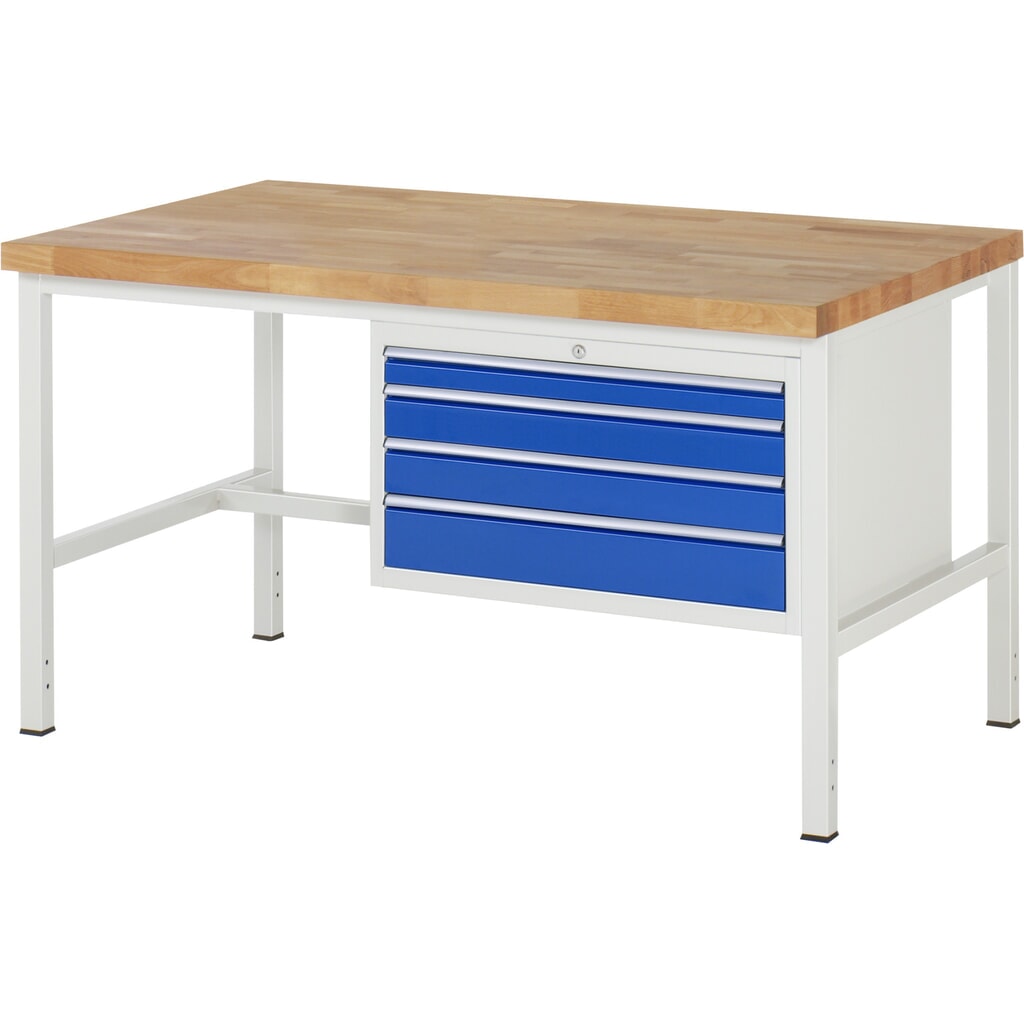 RAU Werkbank Serie 8000, HxBxT 840 x 1.500 x 900 mm, 4 x 100%-Auszug-Schubladen 1 x 60, 2 x 90, 1 x 120 mm, Schubladen-TK 75 kg Produktabbildung Nr. 1: RAU Werkbank Serie 8000, HxBxT 840 x 1.500 x 900 mm, 4 x 100%-Auszug-Schubladen 1 x 60, 2 x 90, 1 x 120 mm, Schubladen-TK 75 kg