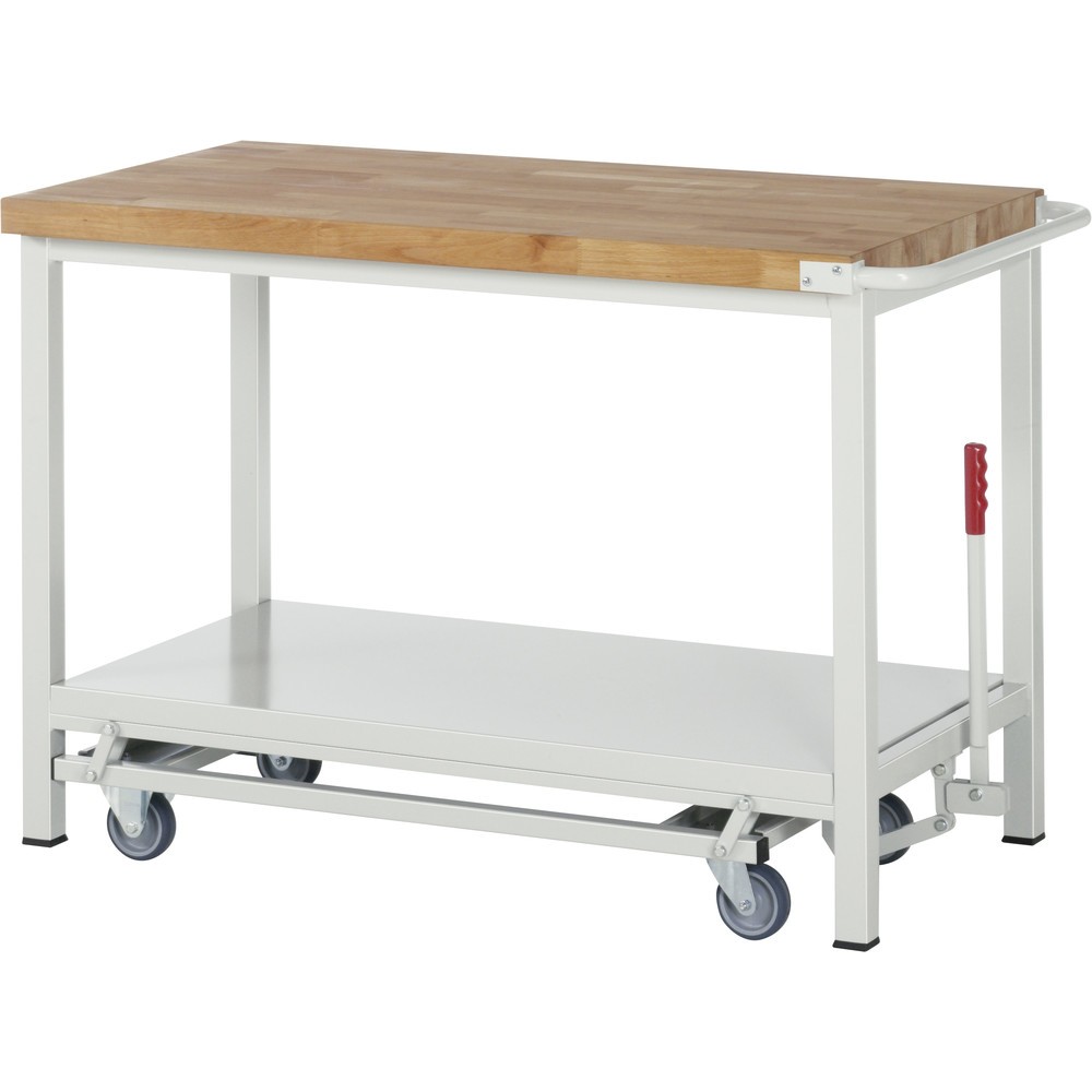 Produktabbildung Nr. 3: RAU Werkbank Serie 8000 mit absenkbarem Fahrgestell, 1 Container, HxBxT 880 x 1.500 x 700 mm, 5 x 100%-Auszug-Schubladen, Breite 1.055 mm
