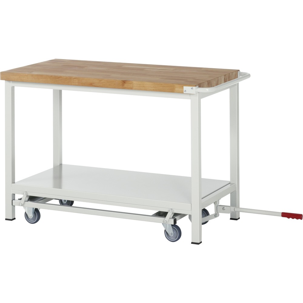 Produktabbildung Nr. 4: RAU Werkbank Serie 8000 mit absenkbarem Fahrgestell, 1 Container, HxBxT 880 x 1.500 x 700 mm, 5 x 100%-Auszug-Schubladen, Breite 1.055 mm