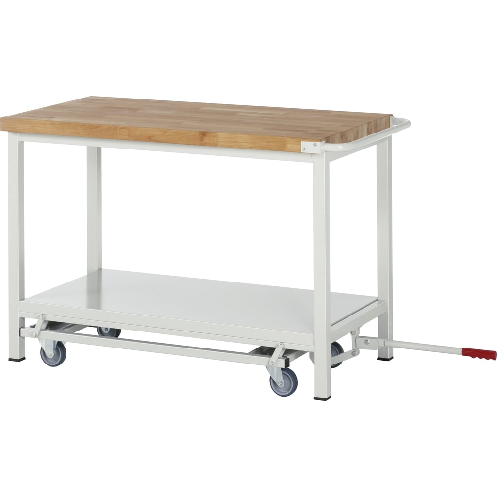Produktabbildung Nr. 7: RAU Werkbank Serie 8000 mit absenkbarem Fahrgestell, 1 Container, 1 Ablageboden, HxBxT 880 x 1.000 x 700 mm, 4 x 90%-Auszug-Schubladen, Breite 490 mm