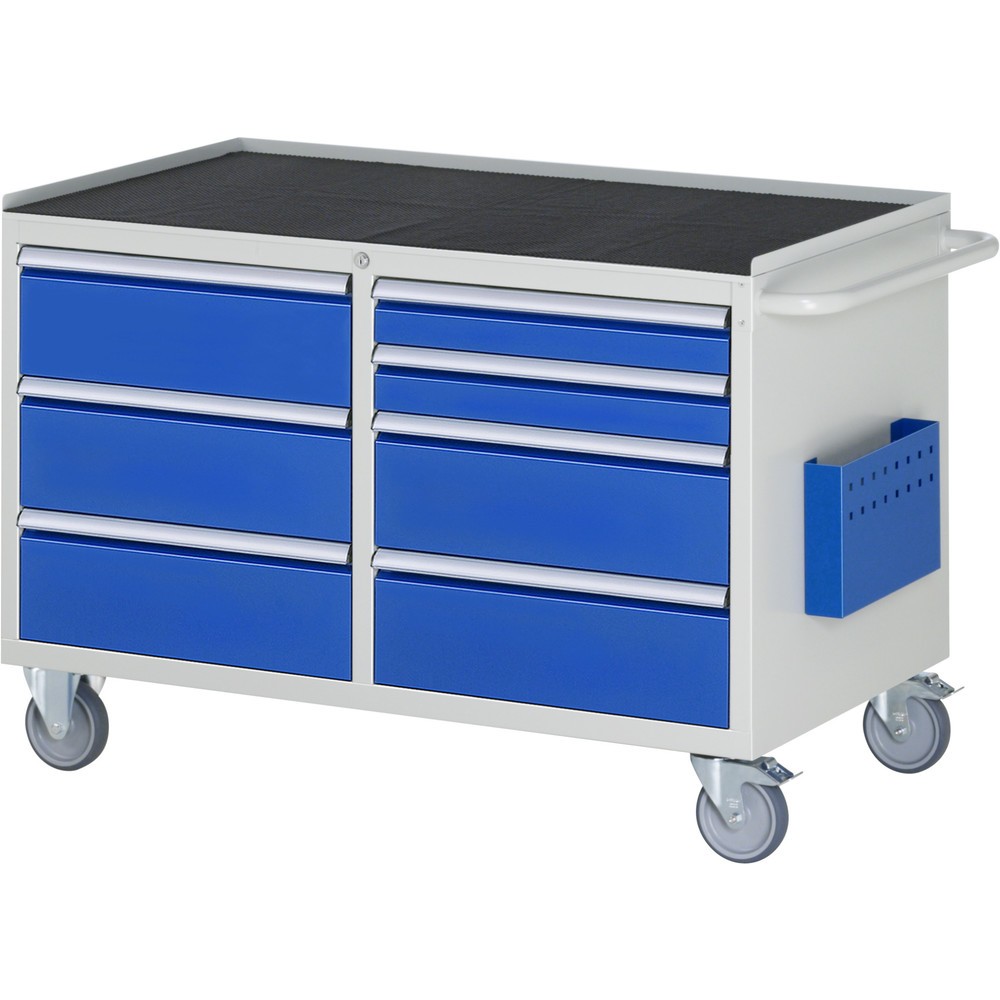 Produktabbildung Nr. 1: RAU Werkstattwagen Serie 7000, HxBxT 795 x 1.145 x 650 mm, 7 x 90%-Auszug-Schubladen, Arbeitsplatte Metall