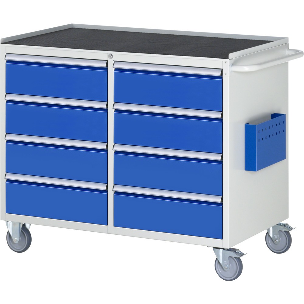 Produktabbildung: RAU Werkstattwagen Serie 7000, HxBxT 975 x 1.145 x 650 mm, 8 x 90%-Auszug-Schubladen 8 x 180 mm, Arbeitsplatte Metall