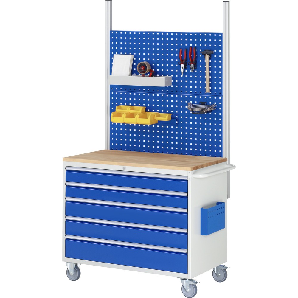 Produktabbildung Nr. 5: RAU Werkstattwagen Serie 7000, HxBxT 975 x 1.145 x 650 mm, 7 x 100%-Auszug-Schubladen 2 x 60, 2 x 90, 2 x 120, 1 x 180 mm, Arbeitsplatte Buche