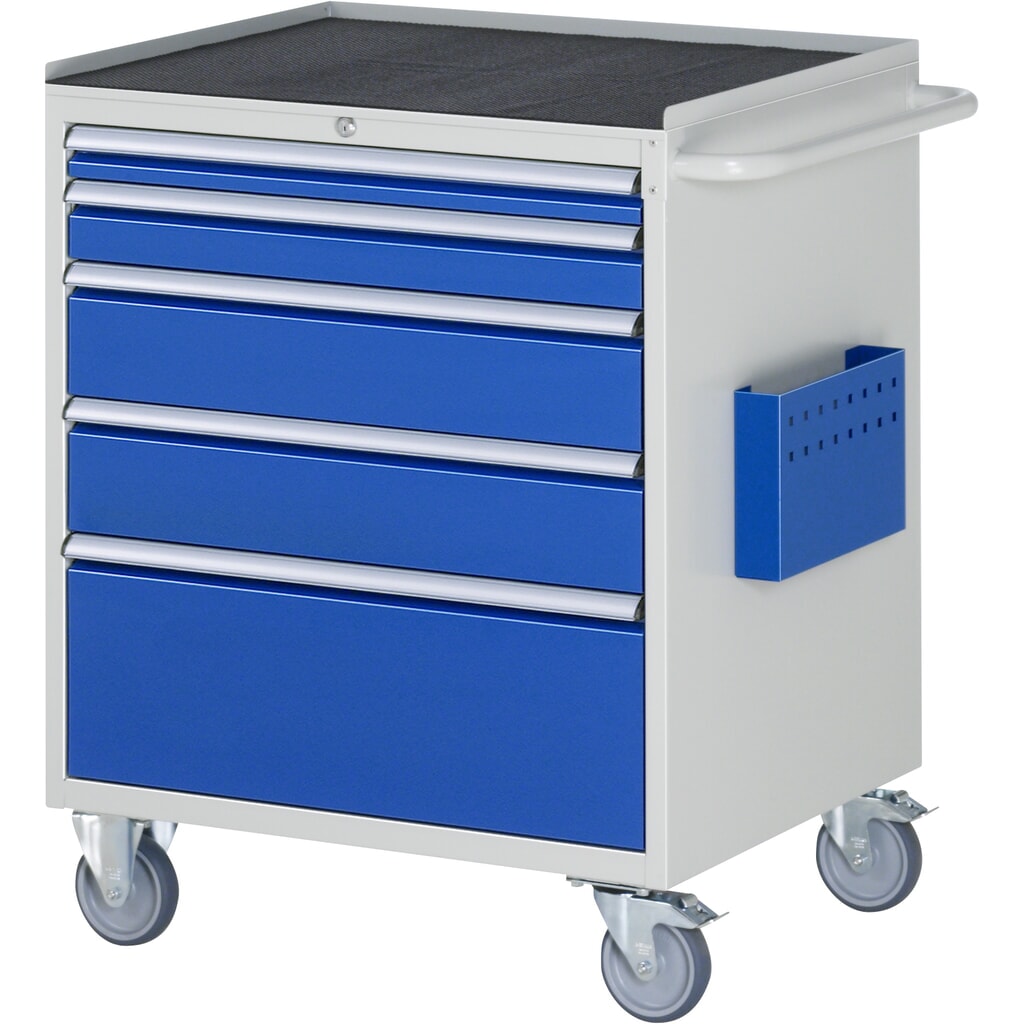 RAU Werkstattwagen Serie 7000, HxBxT 975 x 770 x 650 mm, 5 x 90%-Auszug-Schubladen 1 x 60, 1 x 90, 2 x 150, 1 x 270 mm, Arbeitsplatte Metall Produktabbildung: RAU Werkstattwagen Serie 7000, HxBxT 975 x 770 x 650 mm, 5 x 90%-Auszug-Schubladen 1 x 60, 1 x 90, 2 x 150, 1 x 270 mm, Arbeitsplatte Metall