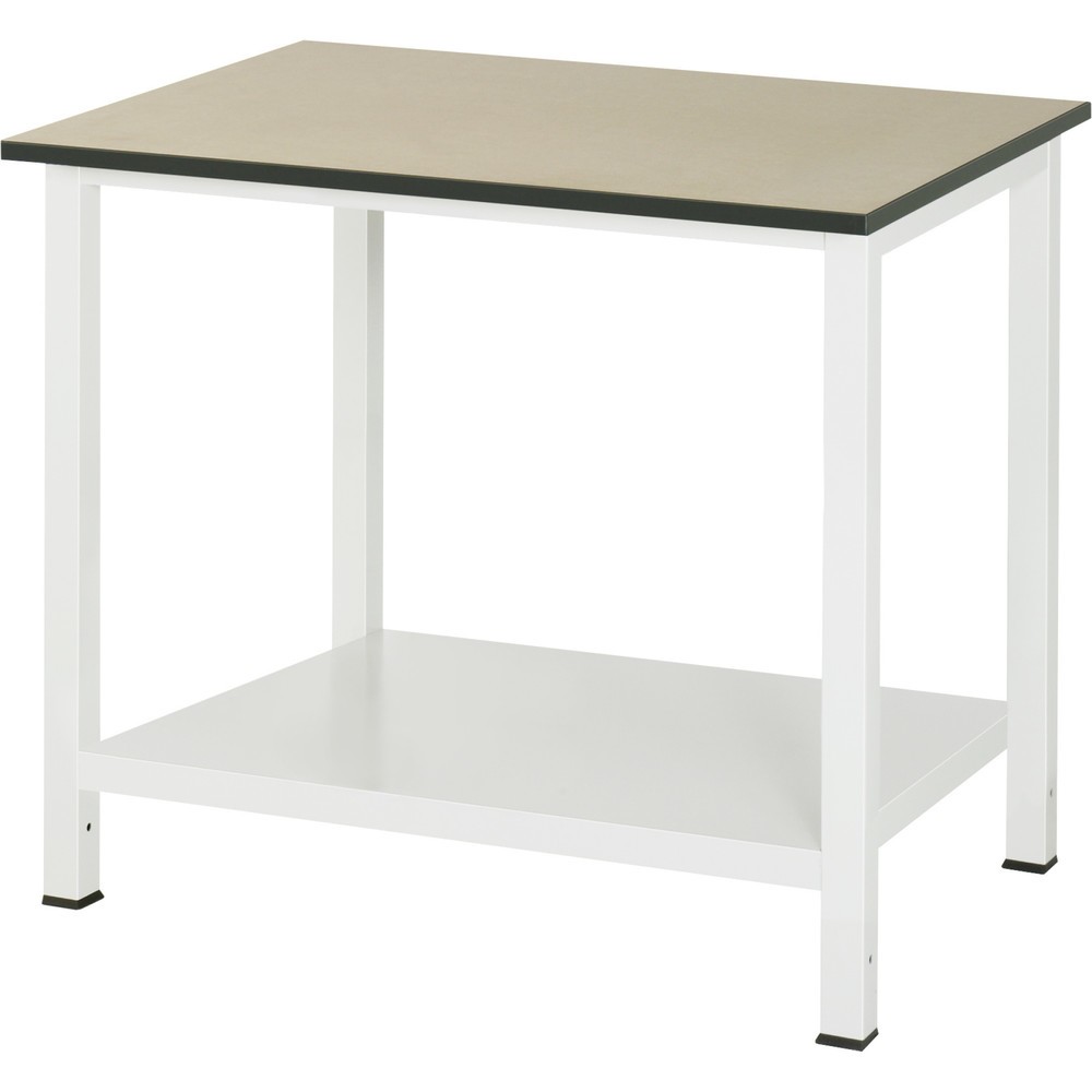 Produktabbildung: RAU Werktisch 900 mit Ablageboden Tiefe 650 mm, HxBxT 825 x 1.000 x 800 mm, MDF Arbeitsplatte