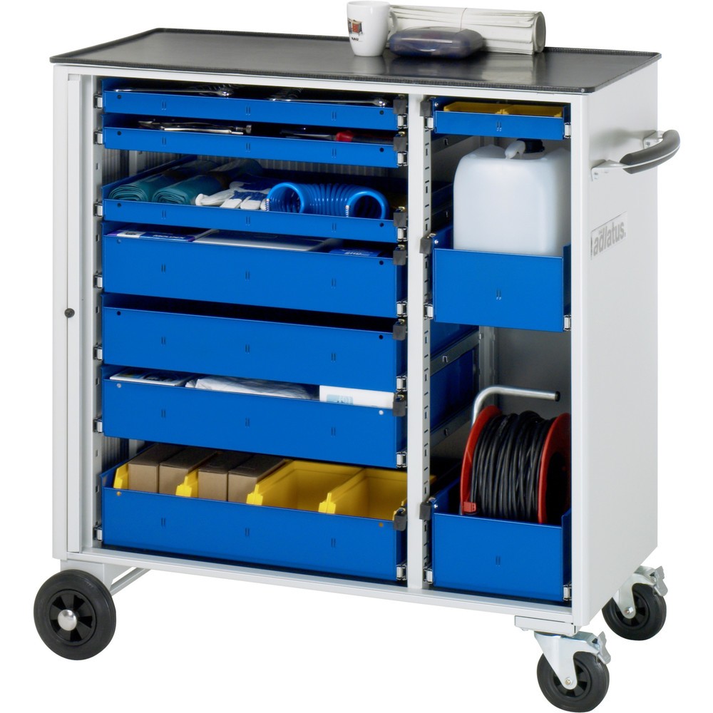 Produktabbildung: RAU Werkzeugwagen Serie adlatus, HxBxT 1.080 x 1.025 x 520 mm, 10 Schubladen 4 x 65, 4 x 130, 2 x 150 mm, Arbeitsplatte Metall