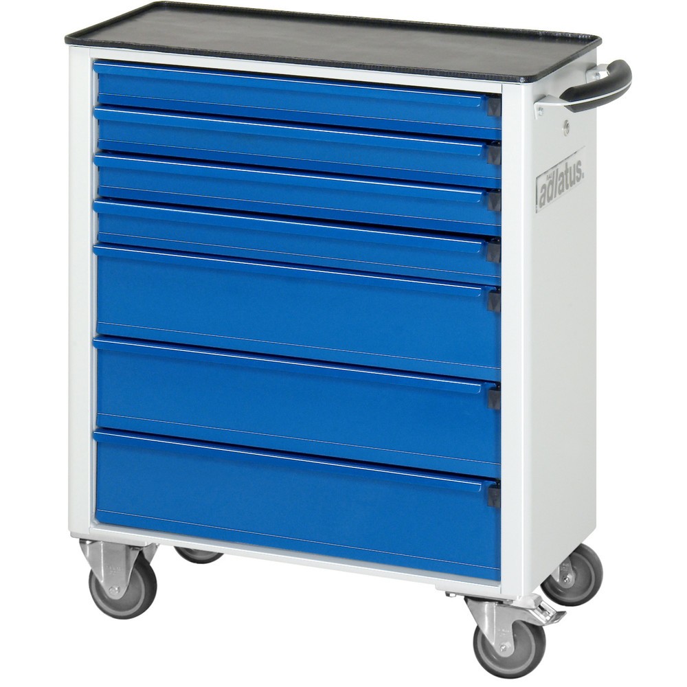 Produktabbildung Nr. 2: RAU Werkzeugwagen Serie adlatus 700, HxBxT 860 x 700 x 350 mm, 7 Schubladen 4 x 65, 3 x 130 mm, Arbeitsplatte Metall