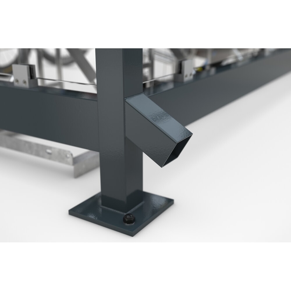 Produktabbildung Nr. 6: wsm® Raucherunterstand KÖLN ALPINE, fertig montiert, Schneelast max. 4,15 kN/m², 8 Elemente, ohne Überpflasterung, anthrazitgrau